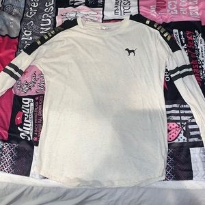 VS PINK off white long sleeve shirt